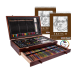 U.S. Art Supply 145-Piece Mega Wood Box Art Painting and Drawing Set in Storage Case - 2 Sketch Pads, 24 Watercolor Paint Colors, 24 Oil Pastels, 24 Colored Pencils, 60 Crayons, 2 Brushes, Artist Kit