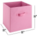 Foldable Cube Storage Bins - 6 Pack - These Decorative Fabric Storage Cubes are Collapsible and Great Organizer for Shelf, Closet or Underbed. Convenient for Clothes or Kids Toy Storage (Pink)