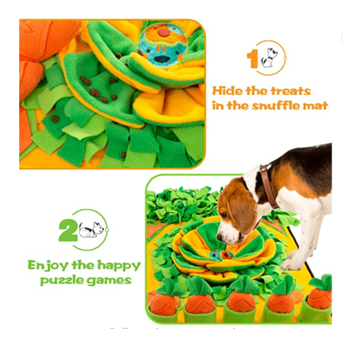 ZMUBB Pet Snuffle Mat for Dogs Sniff Mat Nosework Feeding Mat Slow Feeder Interactive Dog Puzzle Toys for Training and Stress Relief Encourages Natural Foraging Skills (31''x19'')