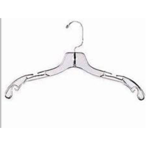 Heavy Weight 17 inch Clear Plastic Dress Hangers set of 10