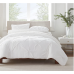 Simply Clean Soft Lightweight Pleated 3 Piece Hypoallergenic Comforter Set