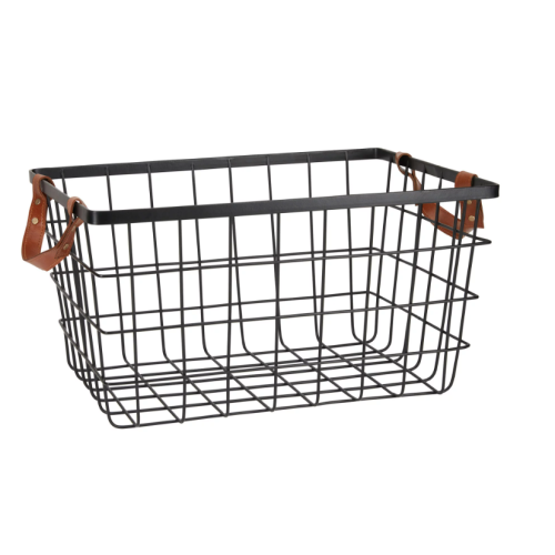 Mainstays Large Iron Storage Basket, Black