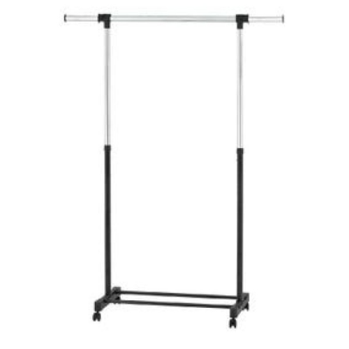 Room Essentials Adjustable Single Rod Garment Rack Black 49x65in. Adjustable