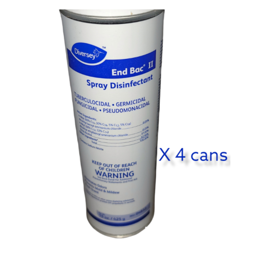 End Bac II Disinfectant Spray 15oz aerosol 4 pack