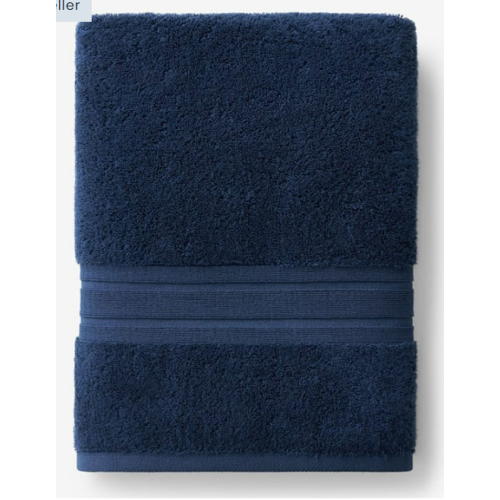 Turkish Cotton Bath Towel Set of 2 in Navy