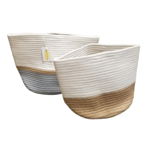 Cotton rope basket set of 2