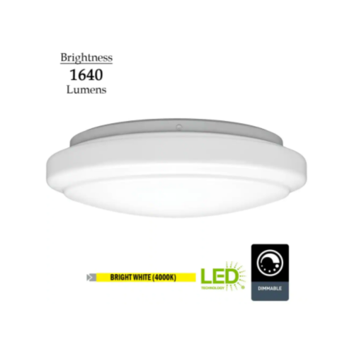 16 in. Bright White Round LED Flush Mount Ceiling Light Fixture 1640 Lumens 4000K 22-Watt Dimmable ENERGY STAR Rated