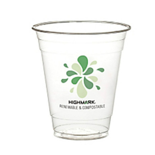 Highmark - Cups - Renewable Cold Drink Cups Compostable - 19.5in. X 8.2in. X 17.5in. - Size 12 Oz - Clear - count of 50