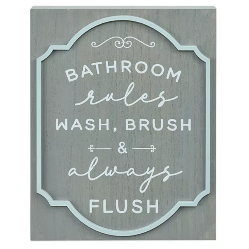 Belle Maison Bathroom Rules 5x7 Art Box