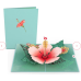 Hibiscus Bloom Pop-Up Card pack of 2