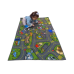 JUNGTIER Fun Time Retro City Traffic Car Road Map Educational Learning & Game Area Rug