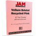 JAM PAPER Vellum Bristol 67lb Cardstock - 8.5 x 11 Coverstock - 147 GSM - Pink - 50 Sheets
