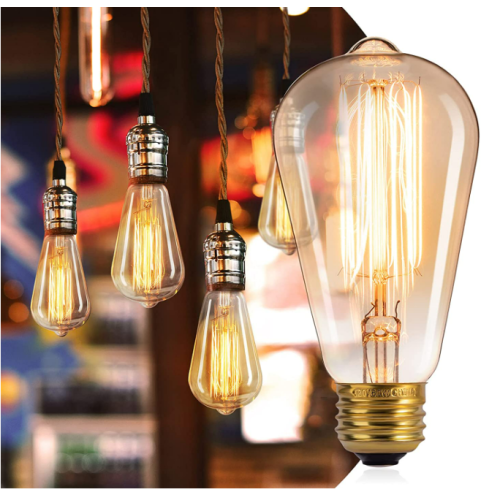 Brightown Edison Light Bulbs, 4 Packs Vintage 60 Watt Incandescent ...