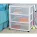 Sterilite Wide 3 Drawer Cart White