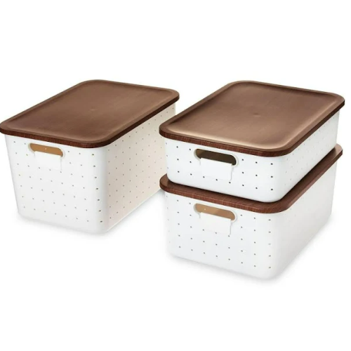 Pen+Gear Storage Boxes with Lids, 3 Pack