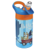 Zak Designs 16 oz Bluey Kids Water Bottle Plastic with Push-Button Spout and Locking Cover, Bandit, Bluey, and Bingo