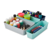 Starplast Industries Mainstays Set of 5 Flexible Drawer Storage Organizers, Grey, Blue, Teal