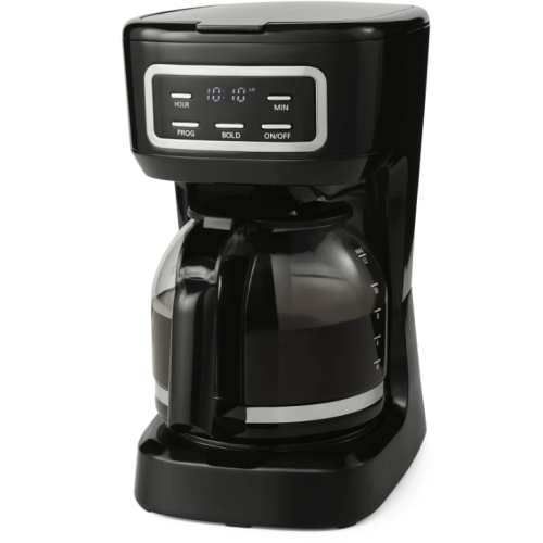 Mainstays 12 Cup Programmable Coffee Maker, 1.8 Liter Capacity,Black