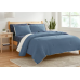 Gap Home T-Shirt Soft Melange Jersey Comforter Set with Sherpa Reverse, Full/Queen, Blue, 3-Pieces