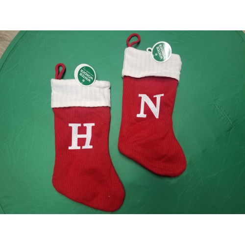 Knit Monogram Christmas Stocking set of 2