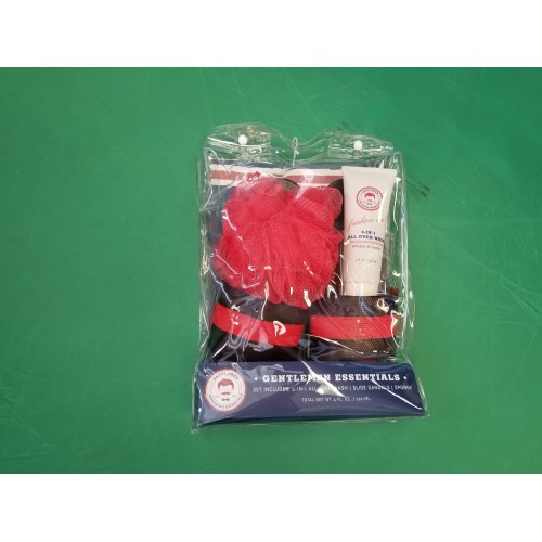 GENTLEMEN ESSENTIALS 4 in 1 all over wash slide sandals red sponge 4 oz set