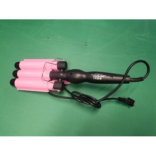 3 Barrel Curling Iron Hair Crimper: Aleath Dual Voltage Three Barrels Hair Waver - 1 inch Curler Wand