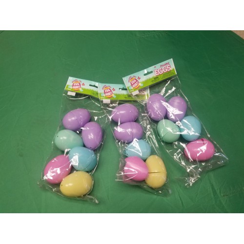 Easter Eggs 3” - 5 Colors Bright Fillable Easter Eggs – Easter Basket Stuffers - Empty Large Enough to Hold Toy and Candy - Plastic Easter Eggs Filler Bulk - Egg Hunt Kids Surprise -pack of 3