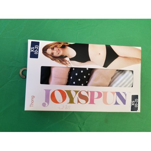 JOYSPUN LADIES THONG UNDERWEAR 6 PAIRS SIZE XS 0-2 VARIOUS DESIGNS SEXY INTIMATE