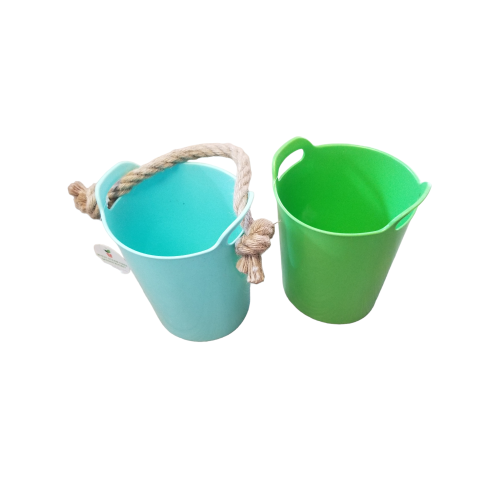 2 Wheat Straw Fiber Garden Bucket Blue & Green - Max Load 10 Lbs