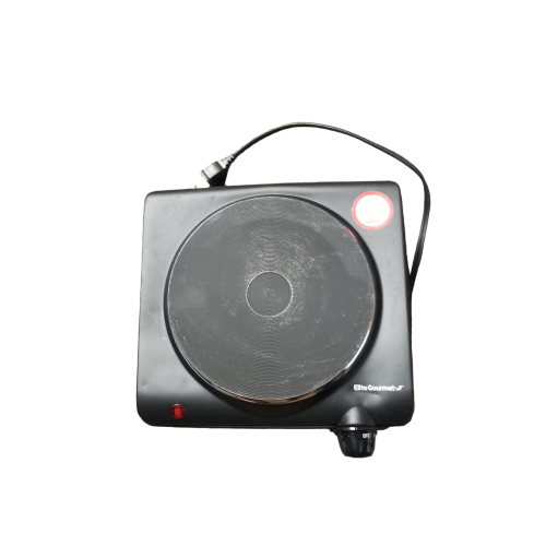 Elite Cuisine Single Cast Electric Burner Hot Plate, Black