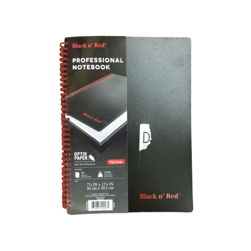 Black n' Red Notebook, Durable Poly Cover, Premium Optik Paper