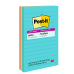 Post-it® Super Sticky Notes, 4 in. x 6 in, Lined, 3 Pads/Pack, 90 Sheets/Pad 