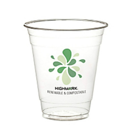 Highmark - Cups - Renewable Cold Drink Cups Compostable - 19.5in. X 8.2in. X 17.5in. - Size 12 Oz - Clear - count of 50