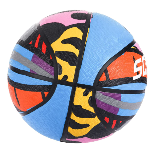 SQUAD Basketball with Eye-Catching Graffiti Design, Durable Rubber Basketball - Regulation Size 7 (29.5") for Indoor/Outdoor Play - Pump  Included