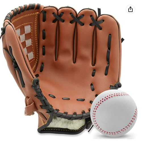 Baseball Glove,Baseball Softball Mitt with Ball for Kids Youth Adults Training and Beginner,Right Hand Throw,Left Hand Glove