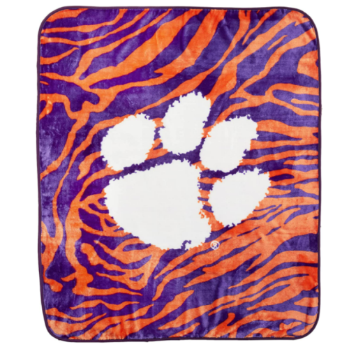 College Covers Clemson Tigers Raschel Throw Blanket, 60 in by 50 in