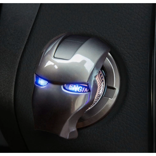 For Iron Man Car Interior Engine Ignition Start Stop Push Button Switch Button Cover Trim Sticker 3D Automotive Interior Sticker