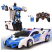 VillaCool Remote Control Car, Deformation Robot Police Car Toy for 4-13 Yrs Old Kid RC Vehicle One Button Deformation & 360 Speed Drifting, Best for Boys (Police Blue)