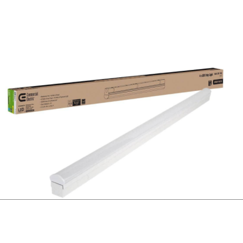 4 ft. 64-Watt Equivalent Direct Wire Integrated LED White Strip Light Fixture 3600 Lumens 4000K Bright White