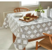 Everhome Diamond Weave 60-Inch x 102-Inch Oblong Tablecloth in Peyote/Tan White