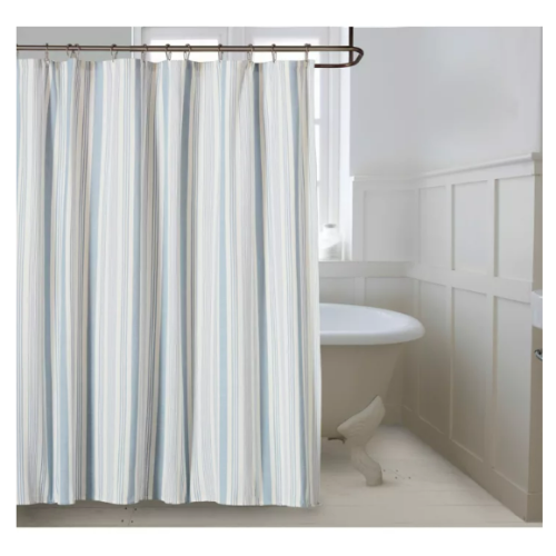 Bee & Willow™ Coastal Stripe 72-Inch x 72-Inch Shower Curtain in Blue Fog