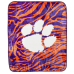 College Covers Clemson Tigers Raschel Throw Blanket, 60 in by 50 in