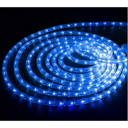 Blue Rope Lights, 18ft 216 LED Rope Lights Waterproof, 120V ETL Listed Plugin Rope Lights