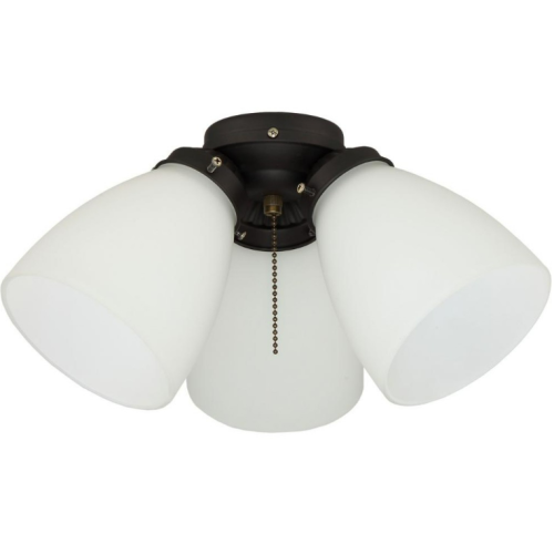 Elite 3-Light Ceiling Fan Shades LED Light Kit, Oil Rubbed Bronze