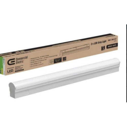 2 ft. 34-Watt Equivalent Integrated LED White Strip Light Fixture 4000K Bright White 1800 Lumens