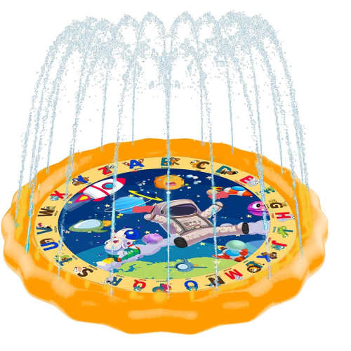 Scientoy Splash Pad, 68” Sprinkler for Kids & Toddlers