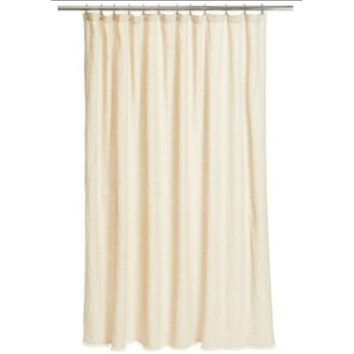 THREADERY Crinkle Linen Cotton Shower Curtain 72in x 72in