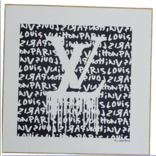 Louis Vuitton Dripping Logo Pattern - Canvas Print