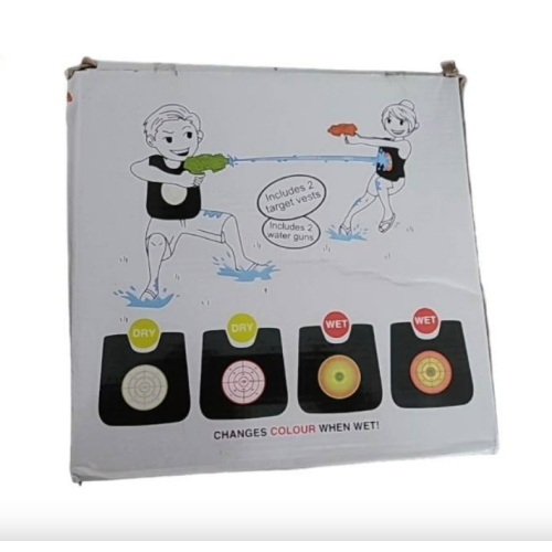 Water Battle Game Set with Color Changing Target Vests and Toy Guns