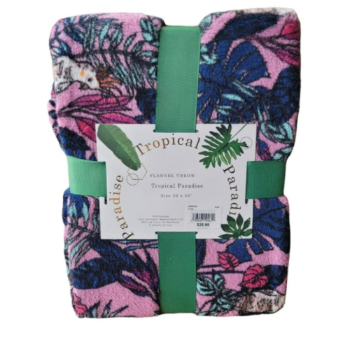 Tropical Paradise Flannel Throw